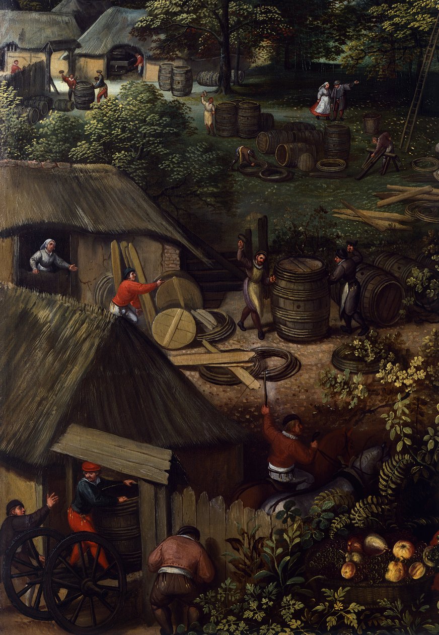 Sonbahar hasadı manzarası, Lucas van Valkenborch (1530-1597 dolaylarında), detay by Hendrick van den (1530 97) Broeck