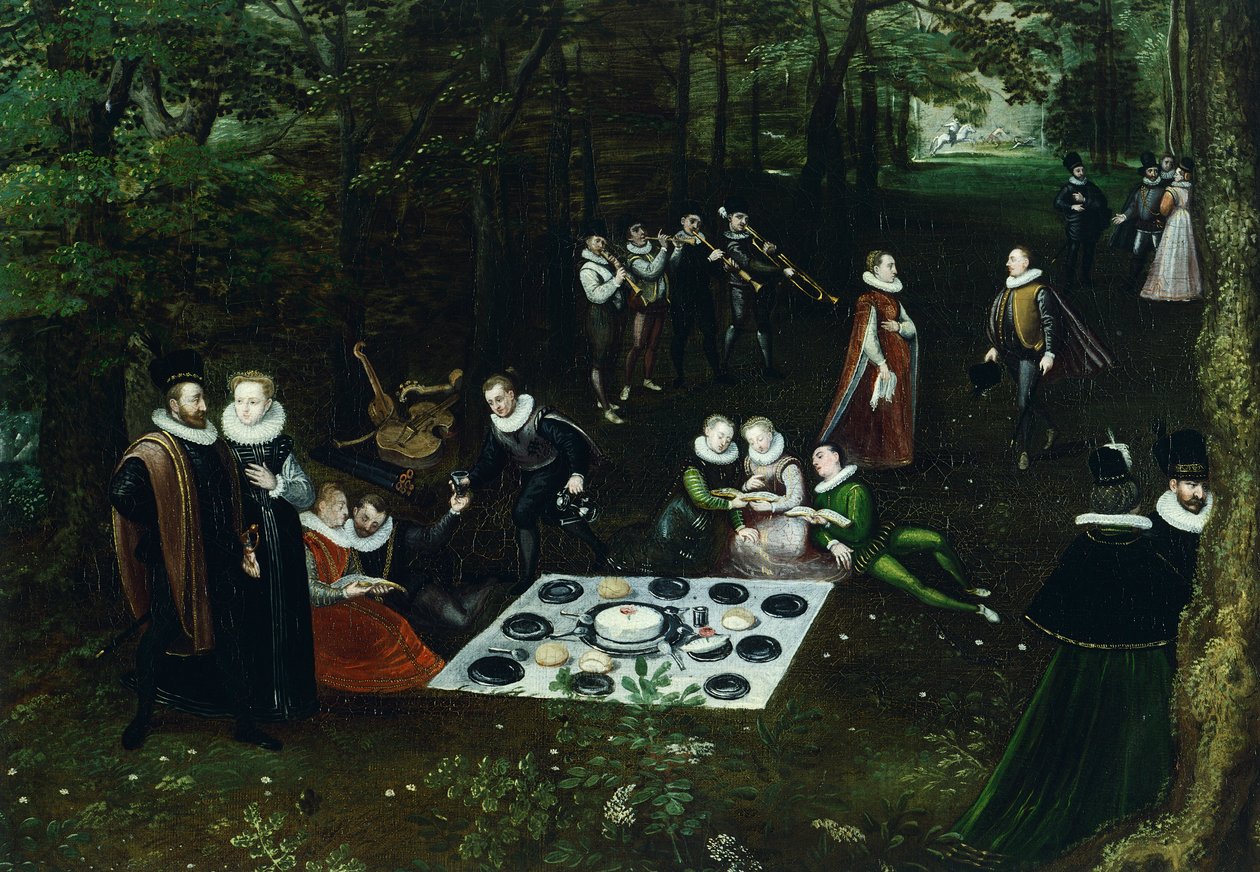 İlkbaharda Manzara, Lucas van Valkenborch (yaklaşık 1530-1597), Detay by Hendrick van den (1530 97) Broeck