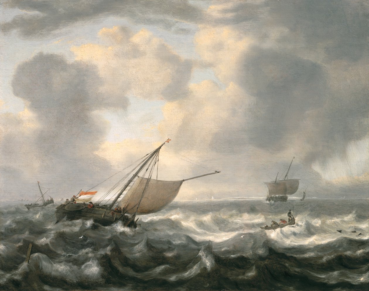 Dalgalı Denizde Gemiler by Hendrik van Anthonissen