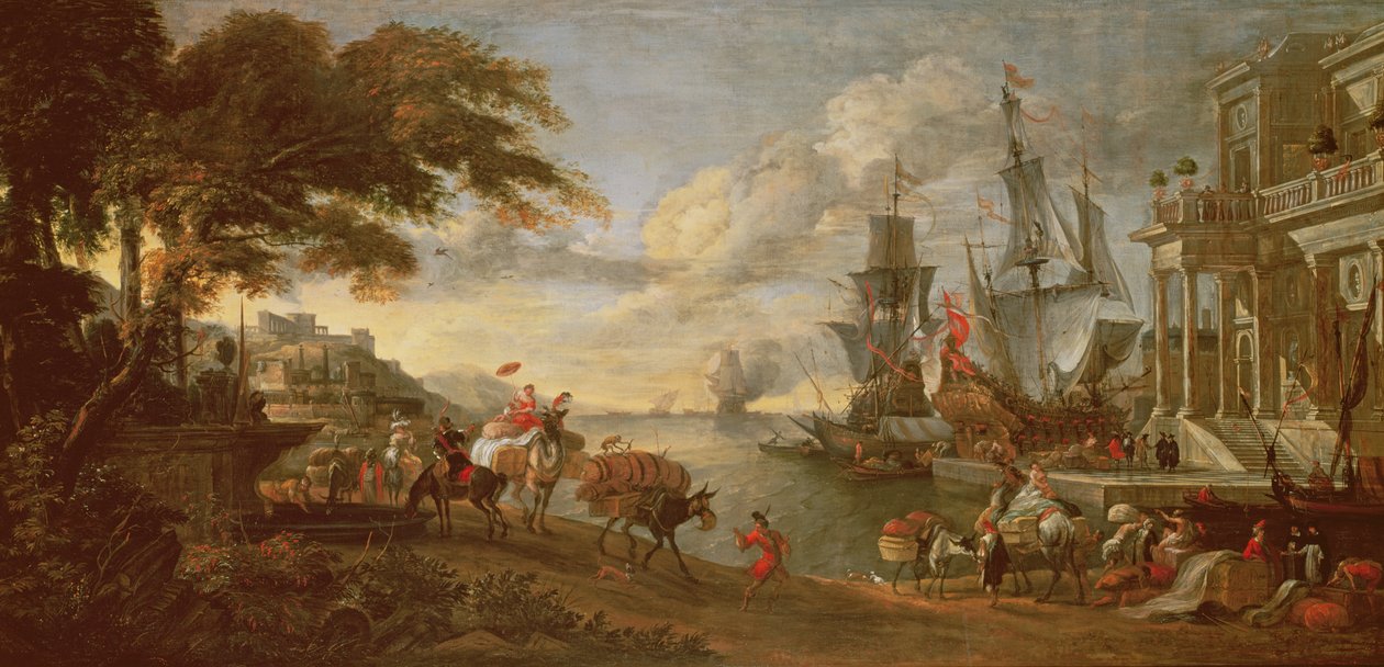 Doğudaki Bir Limanın Görünümü by Hendrik van Minderhout