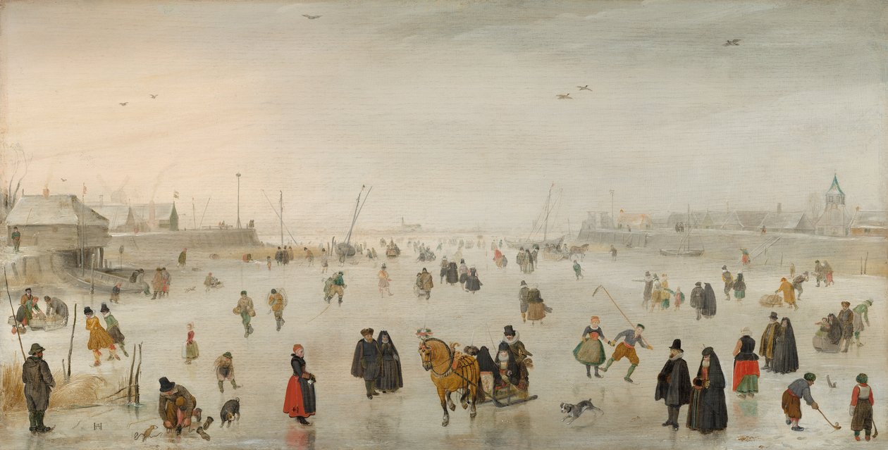 Buzda Bir Sahne, c.1625 (panelde yağlı boya) by Hendrik Avercamp