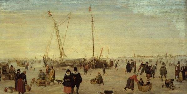 Buz üzerinde bir sahne by Hendrik Avercamp