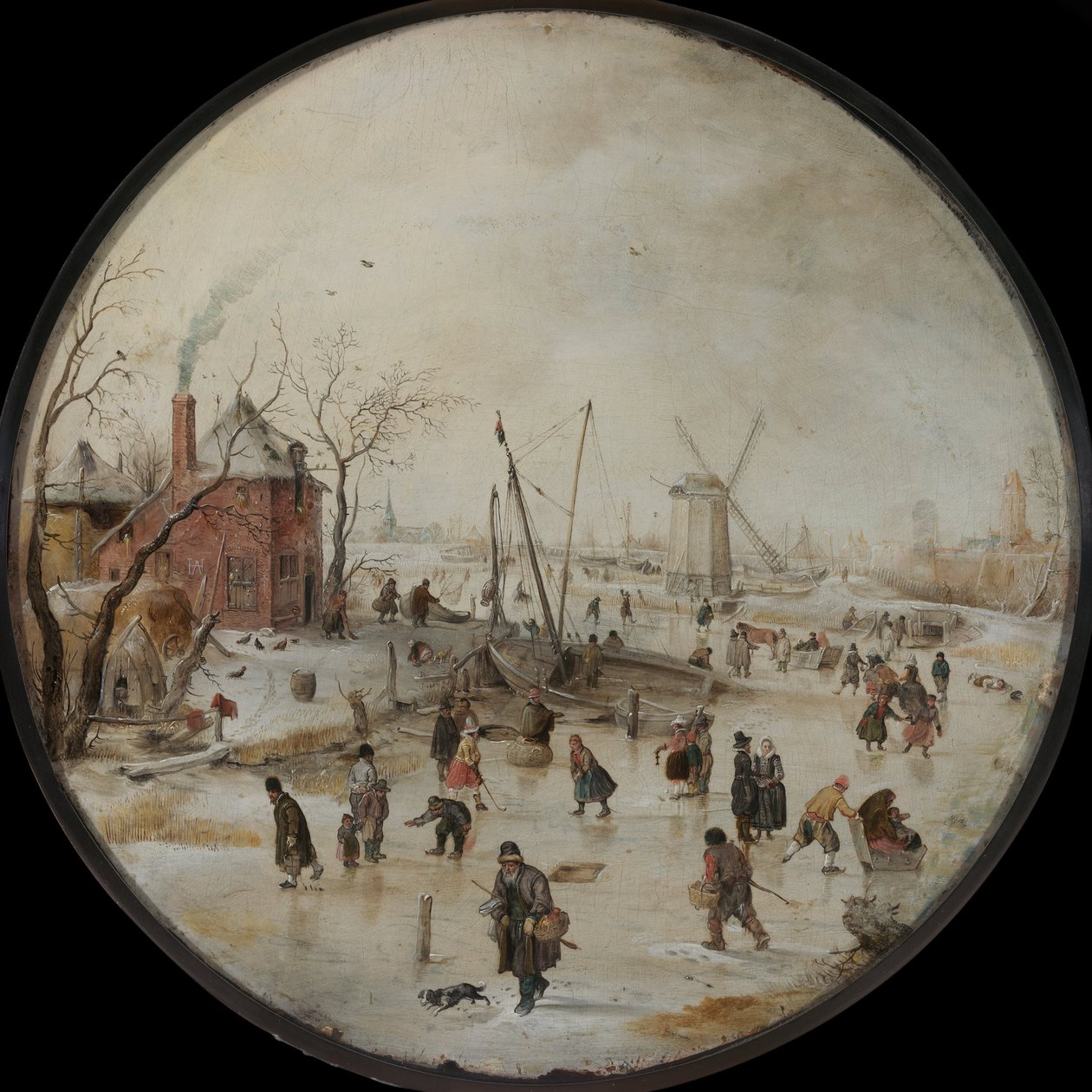 Patencilerle Donmuş Nehir - Peinture de Hendrick Avercamp by Hendrik Avercamp