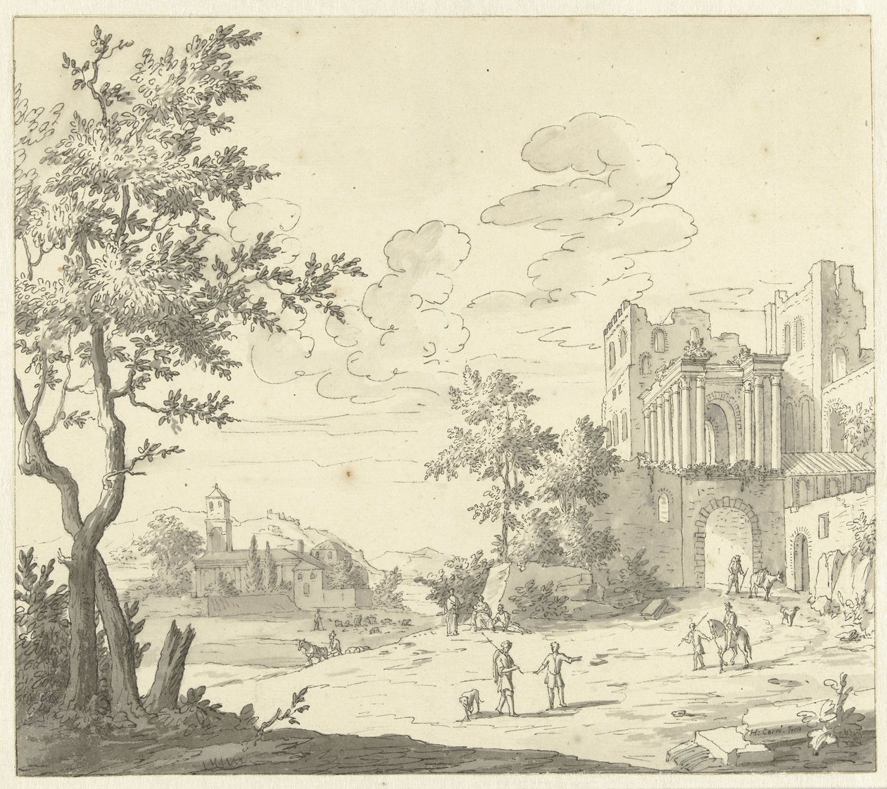 İtalyan yüzü harabe ile by Hendrik Carré (II)