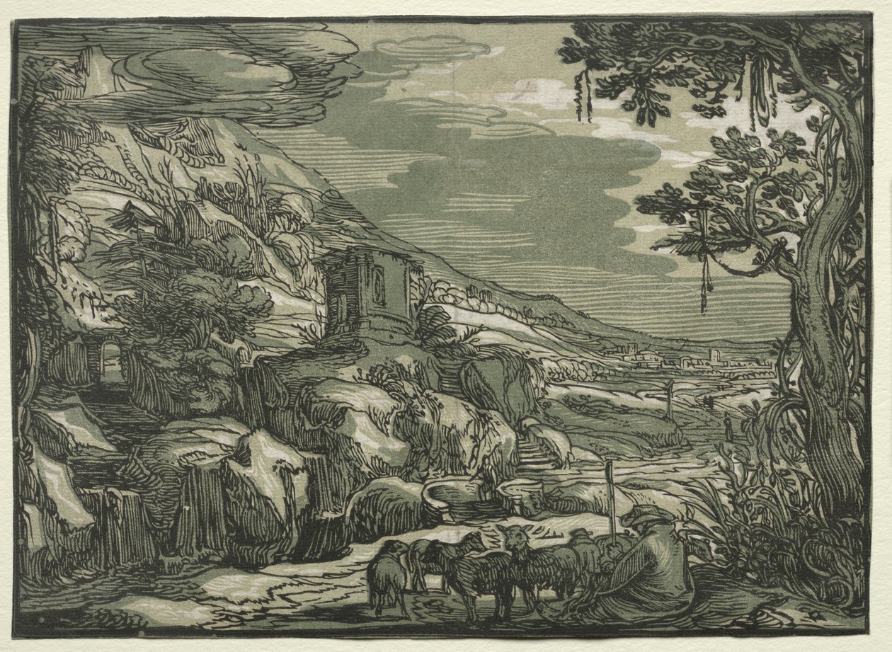 Arcadian Peyzaj, c. 1615. by Hendrik Goltzius
