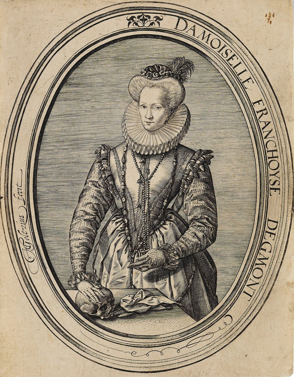 Lüksemburg Françoise, Gavre Kontesi, Dame de Fiennes 1495-1557, 1580. by Hendrik Goltzius