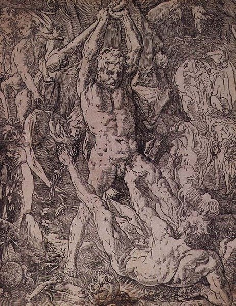 Herkül ve Cacus by Hendrik Goltzius