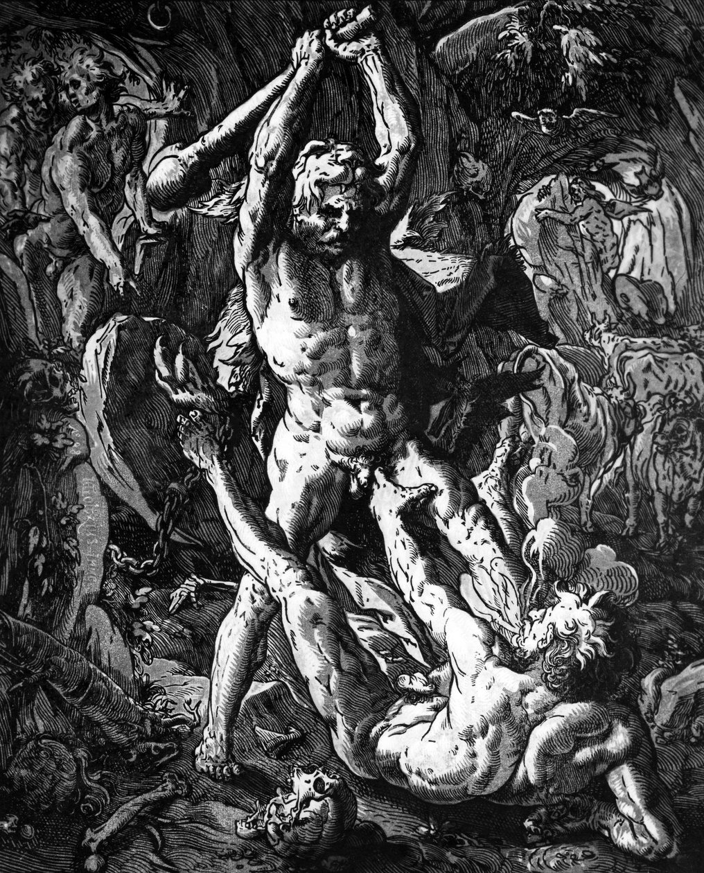 Herkül ve Cacus by Hendrik Goltzius