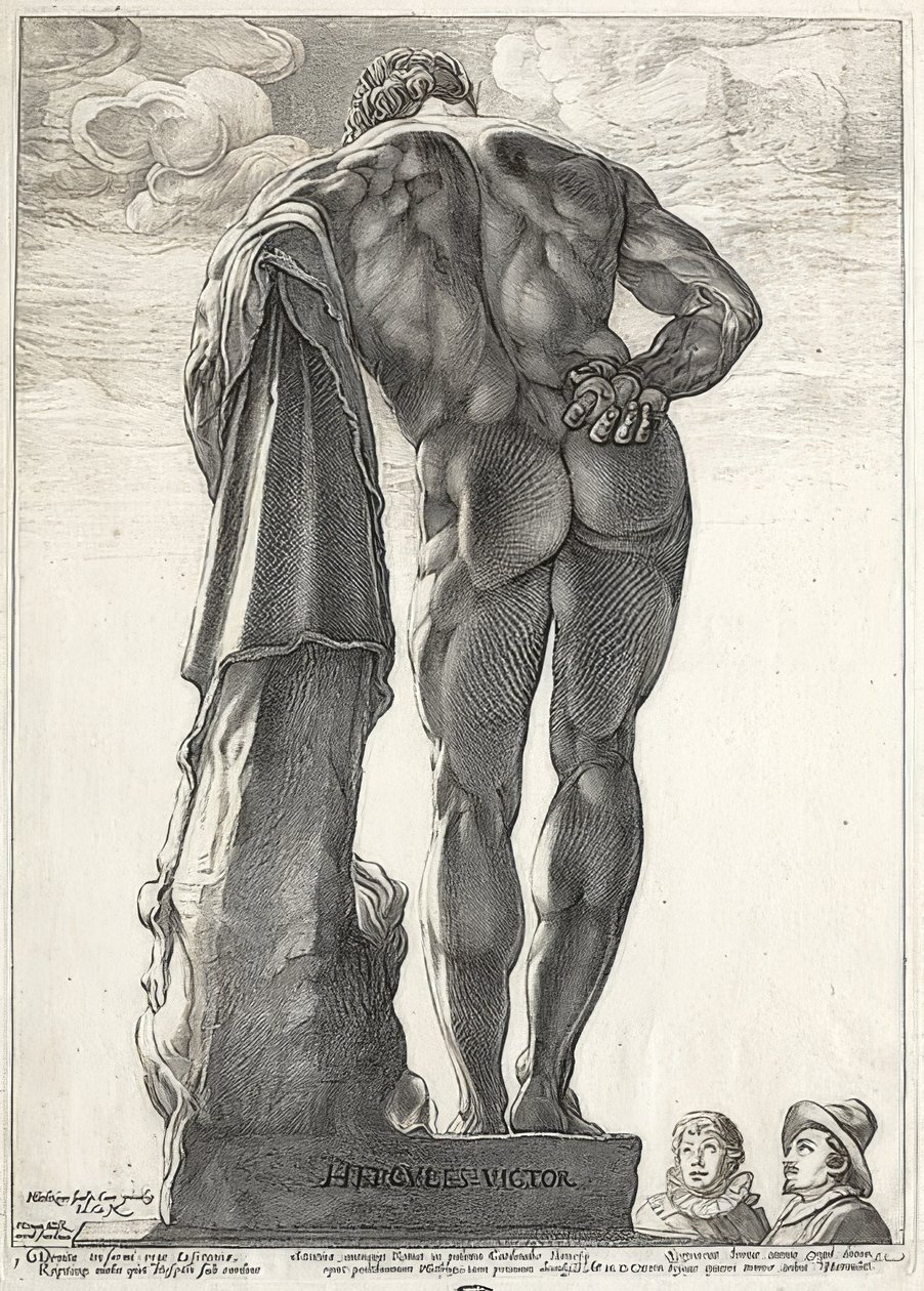 Herkules Farnese. 1592 by Hendrik Goltzius