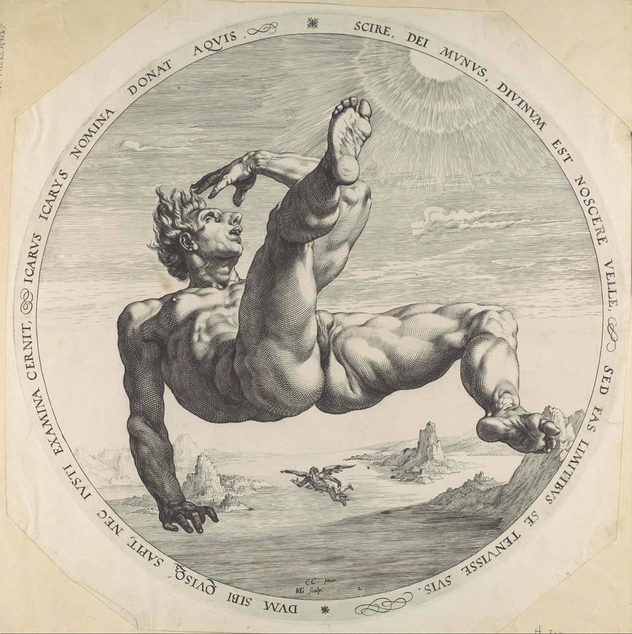 Icarus, Dört Utançtan, 1588 by Hendrik Goltzius