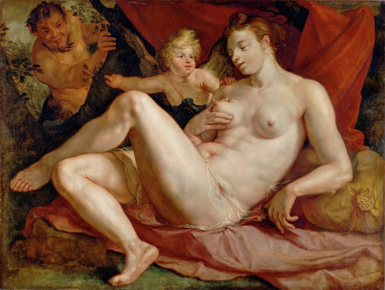 Jüpiter ve Antiope by Hendrik Goltzius