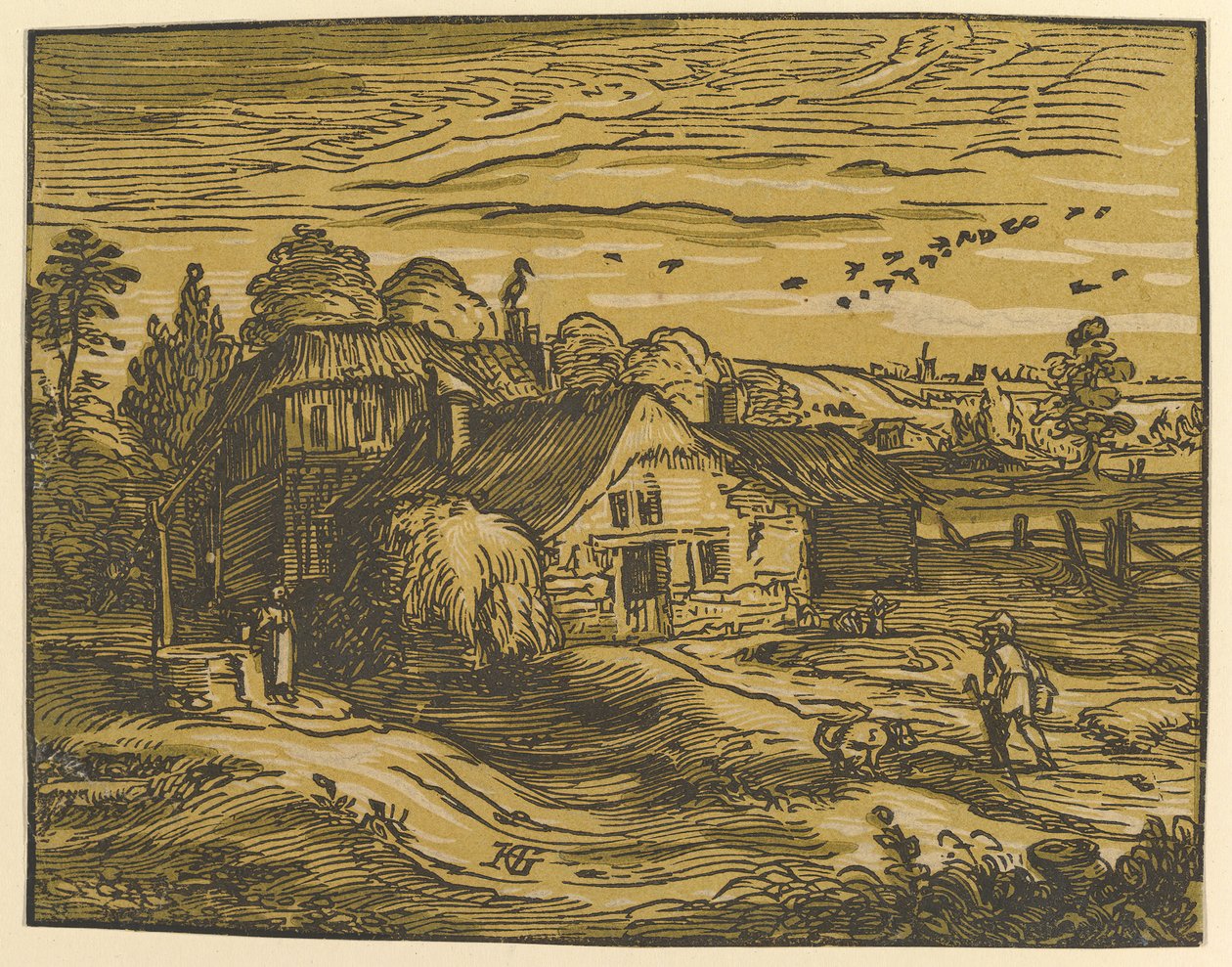 Kulübe ile Manzara, ca. 1597-98. by Hendrik Goltzius