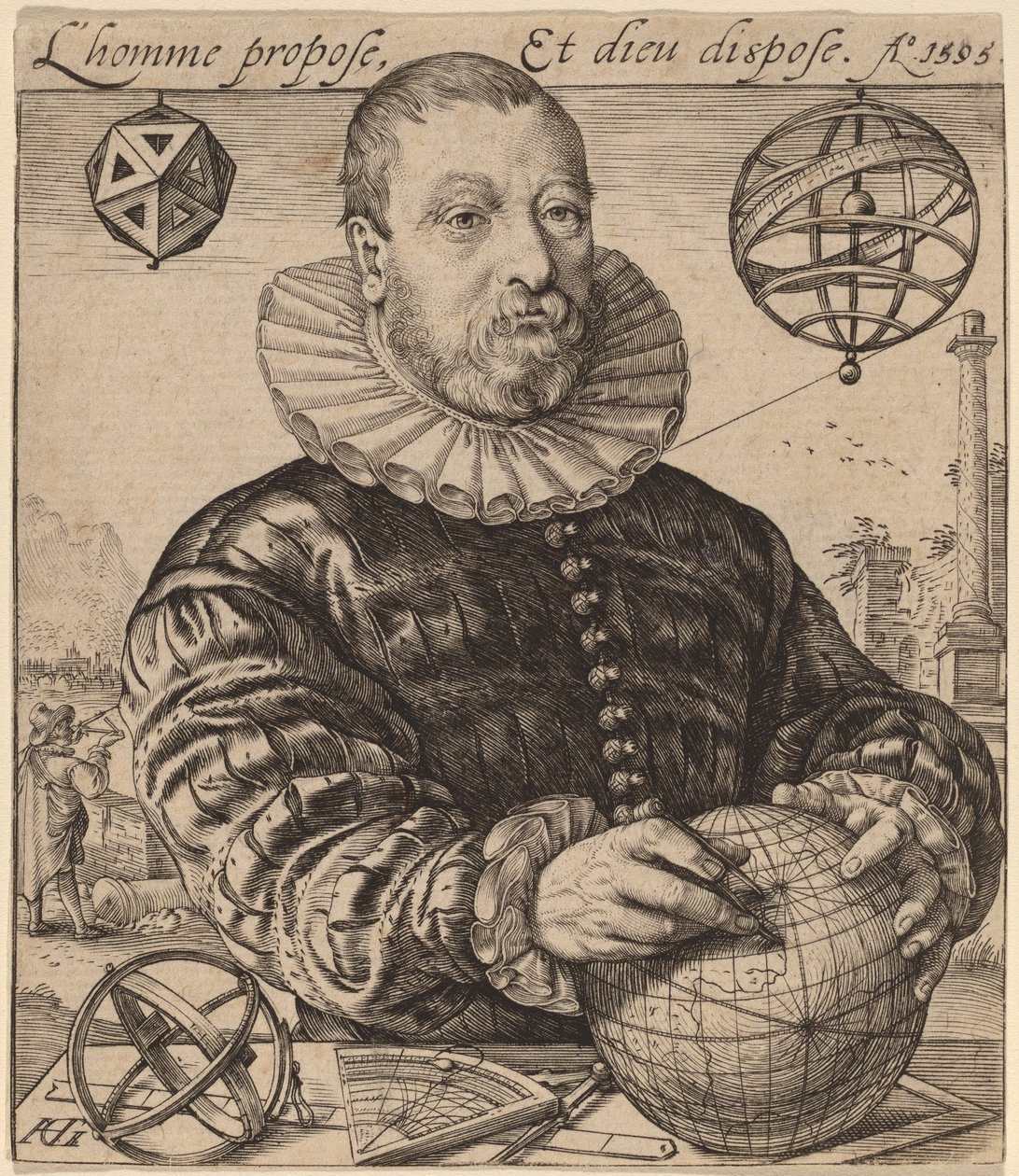 Deventerli Nicolaus Petri by Hendrik Goltzius