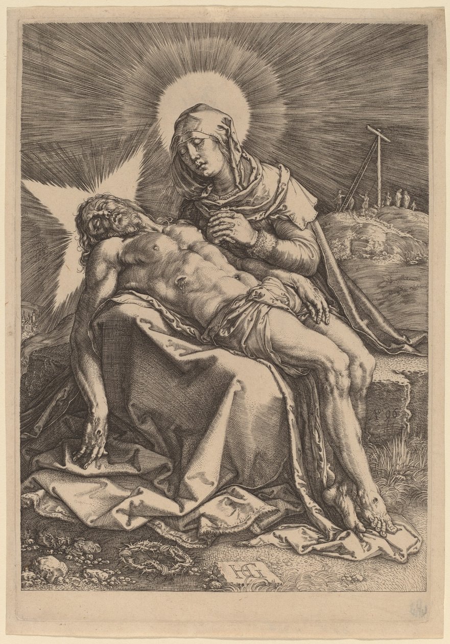 Pietà (Kucağında Ölü İsa ile Hüzünlü Bakire) by Hendrik Goltzius