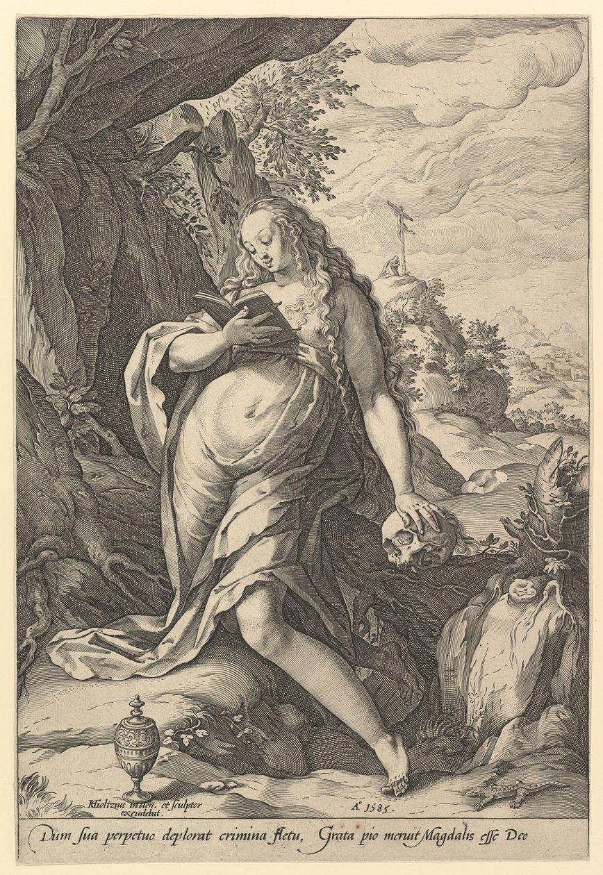 Mary Magdalen Tövbekar, 1585. by Hendrik Goltzius