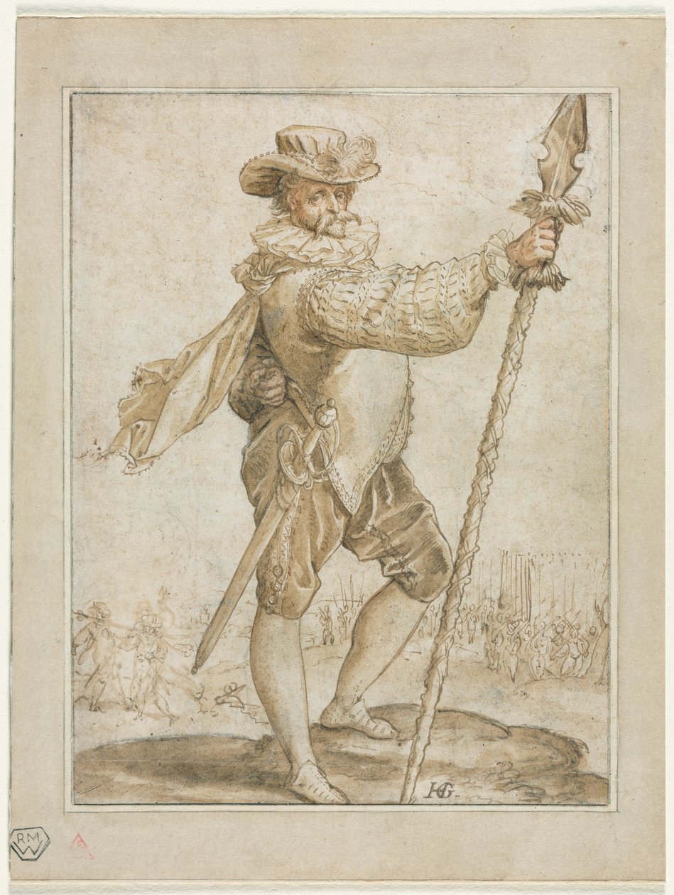 Domuz Mızrağı Tutan Daimi Subay, 1586. by Hendrik Goltzius