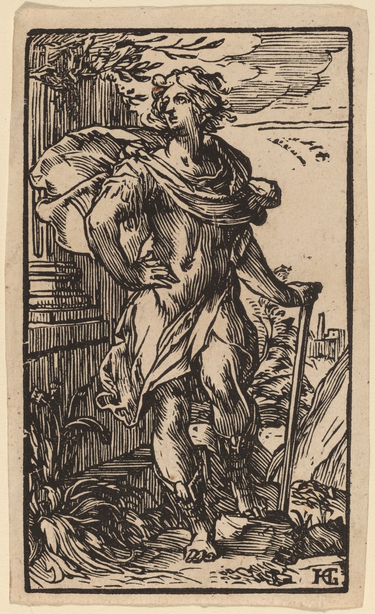 Bastonlu duran genç adam by Hendrik Goltzius