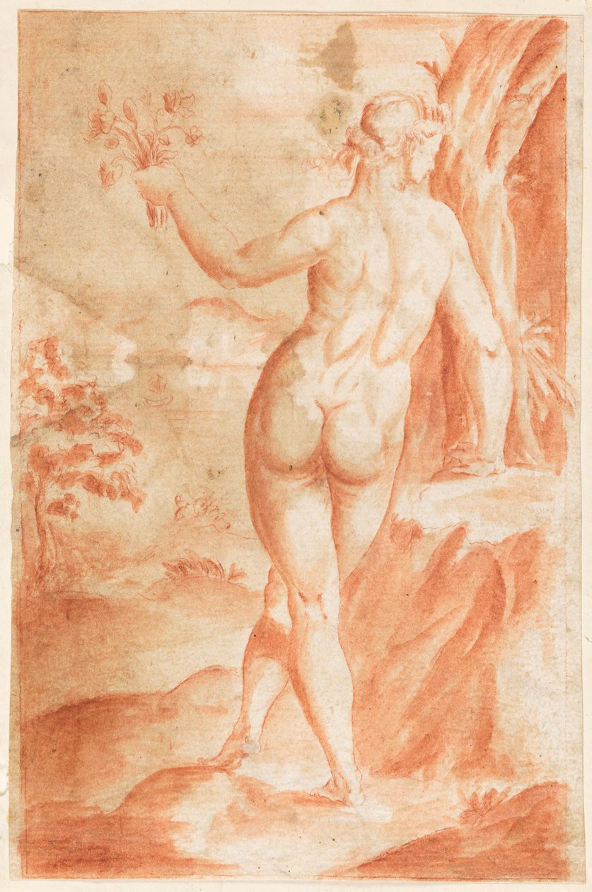Açık Havada Çıplak Bir Figürün Çalışması by Hendrik Goltzius
