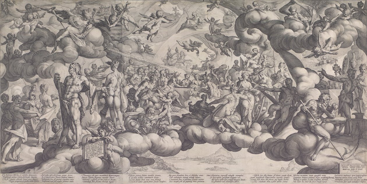Aşk Tanrısı ve Ruhun Evliliğinde Tanrıların Bayramı, 1587., 1587. by Hendrik Goltzius
