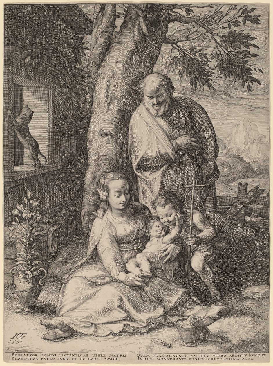 Bebek Vaftizci Yahya ile Kutsal Aile by Hendrik Goltzius