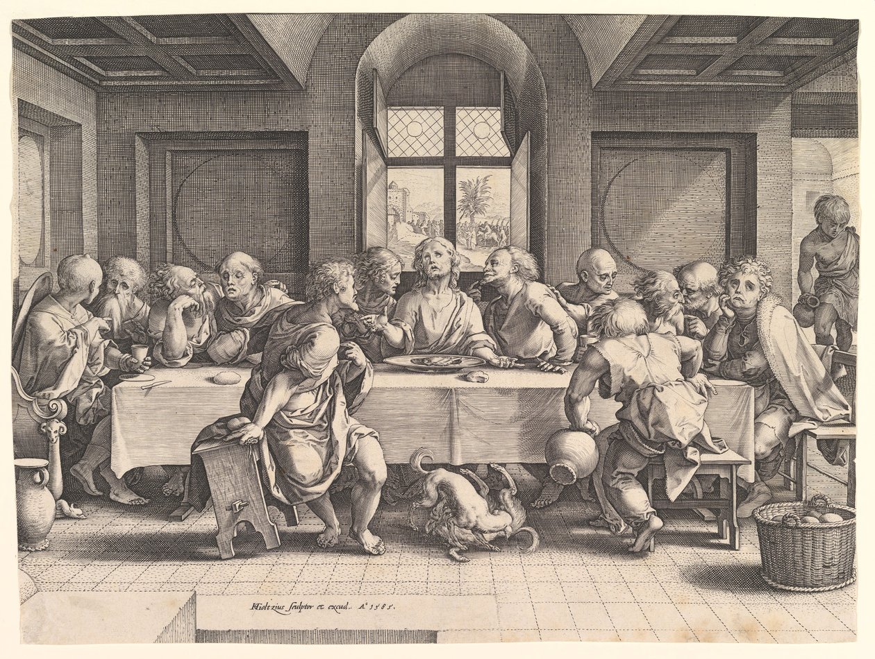 Son Akşam Yemeği, 1585. by Hendrik Goltzius