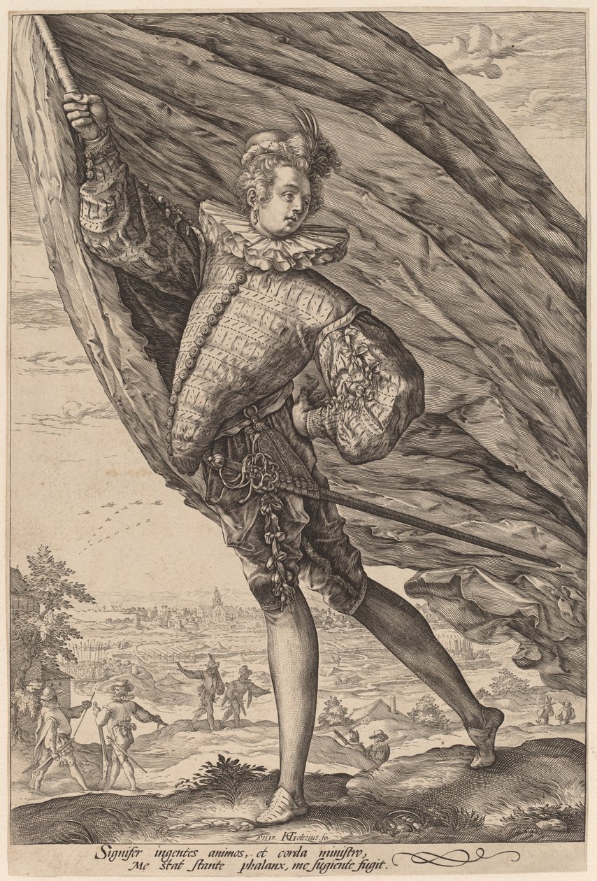 Standart Taşıyıcı, Sola Döndü by Hendrik Goltzius