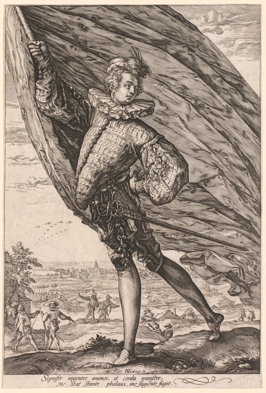 Standart Taşıyıcı, Sola Döndü, 1587. by Hendrik Goltzius