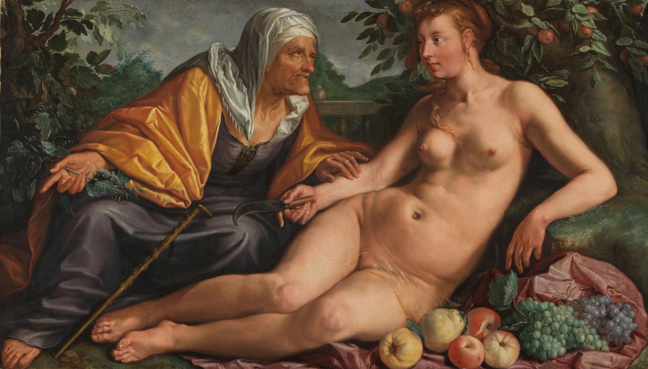 Vertumnus ve Pomona, 1613 by Hendrik Goltzius