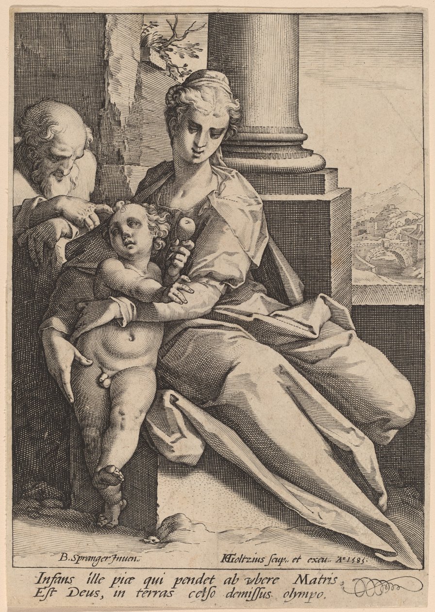 Kutsal Aile by Hendrik Goltzius after Bartholomaeus Spranger