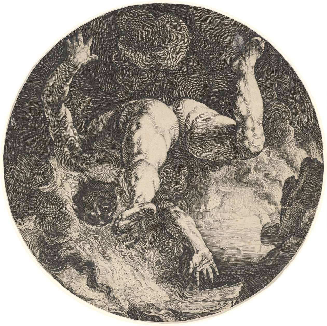 iksyon by Hendrik Goltzius after Cornelis Cornelisz van Haarlem