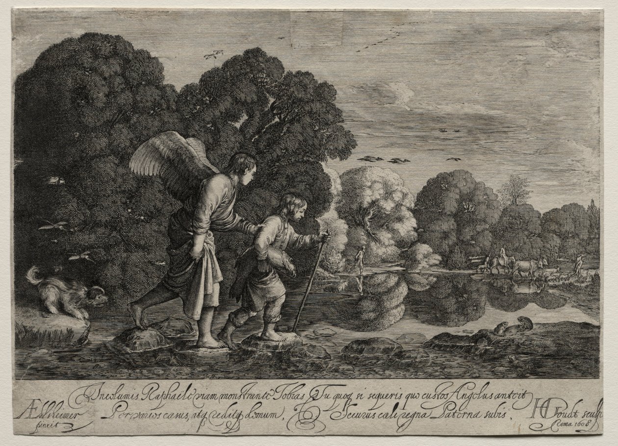 Tobias ve Melek küçük tabak. by Hendrik Goudt