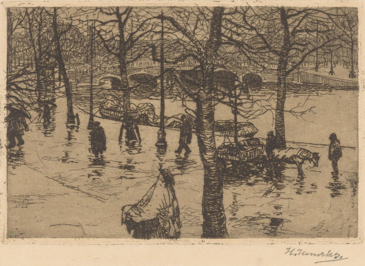 Yağmurlu havalarda kanal by Hendrik Henrichs (signed by artist)