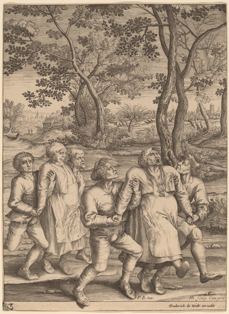 Sağa Yürüyen Epileptikler by Hendrik Hondius I after Pieter Bruegel the Elder