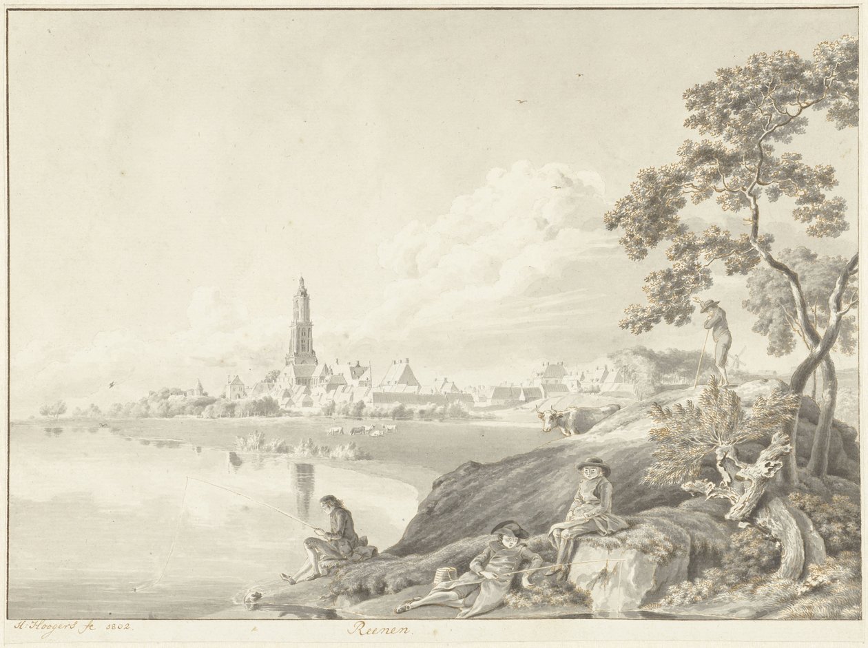 Rhenen Reenen'in görünümü (nesne üzerindeki başlık) by Hendrik Hoogers