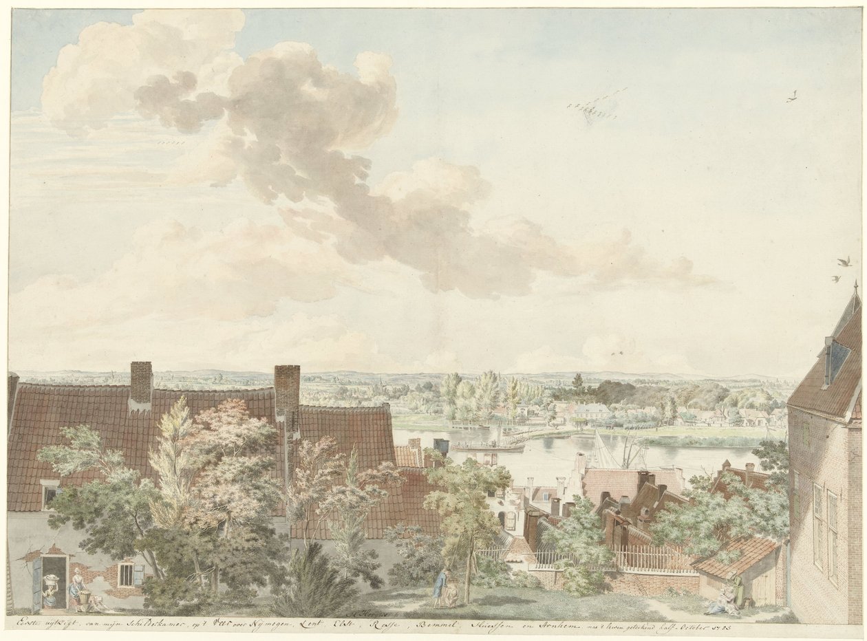 Nehir boyunca bir feribotla Nijmegen'de görüntüleyin by Hendrik Hoogers