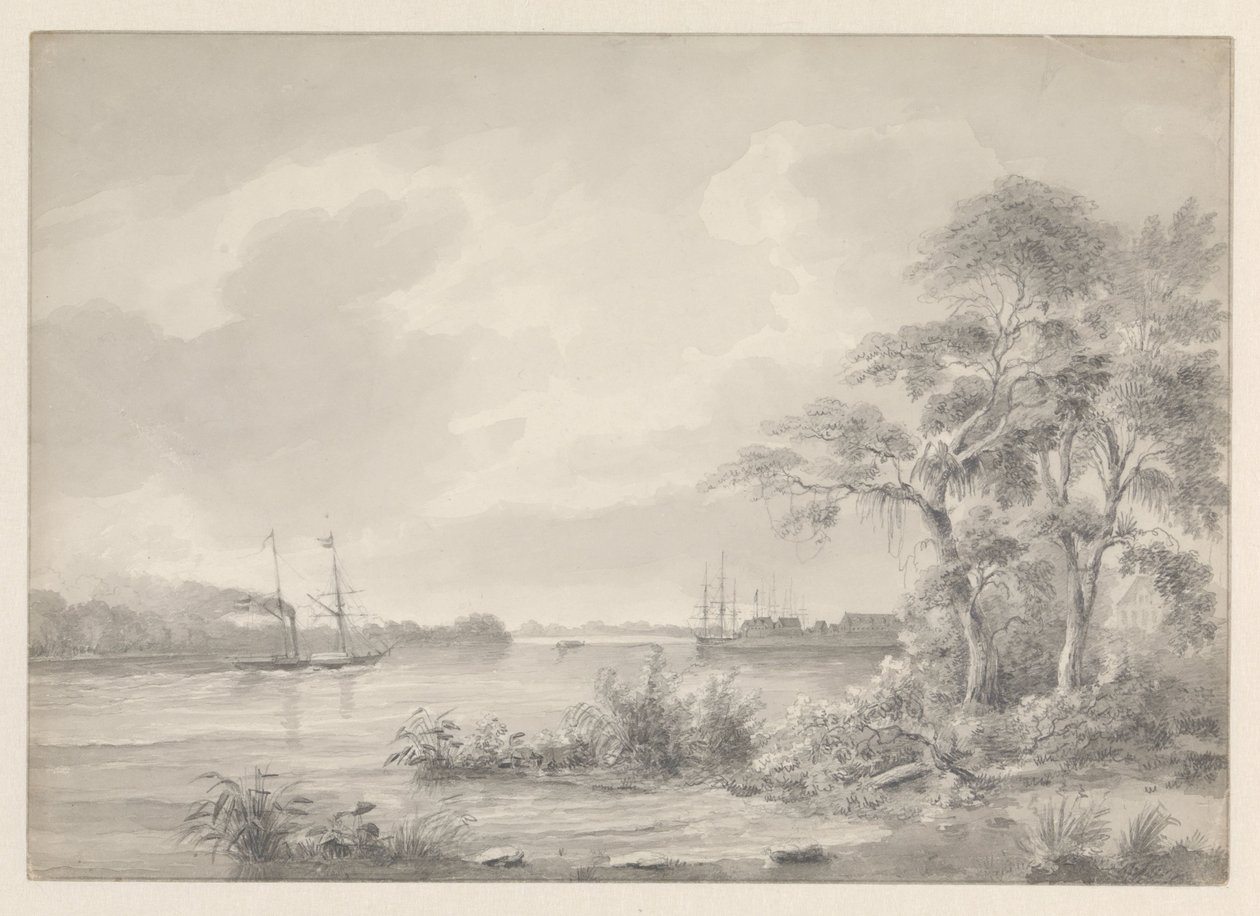 Surinam nehri üzerinde seyrederken görülen Fort Zeelandia by Hendrik Huygens