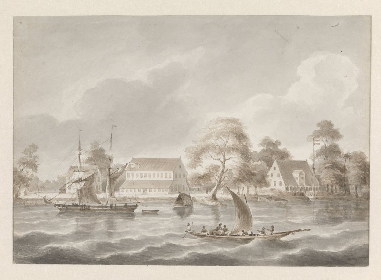 Surinam Nehri üzerinde Jagtlust Plantation by Hendrik Huygens