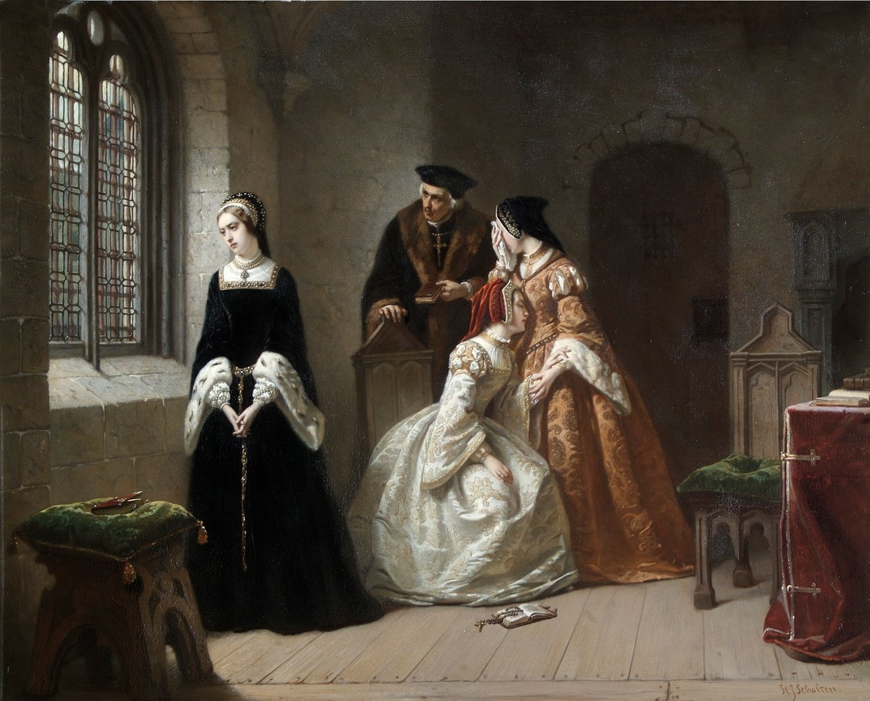 Leydi Jane Grey, c.1845-1907 (tuval üzerine yağlı boya) by Hendrik Jacobus Scholten