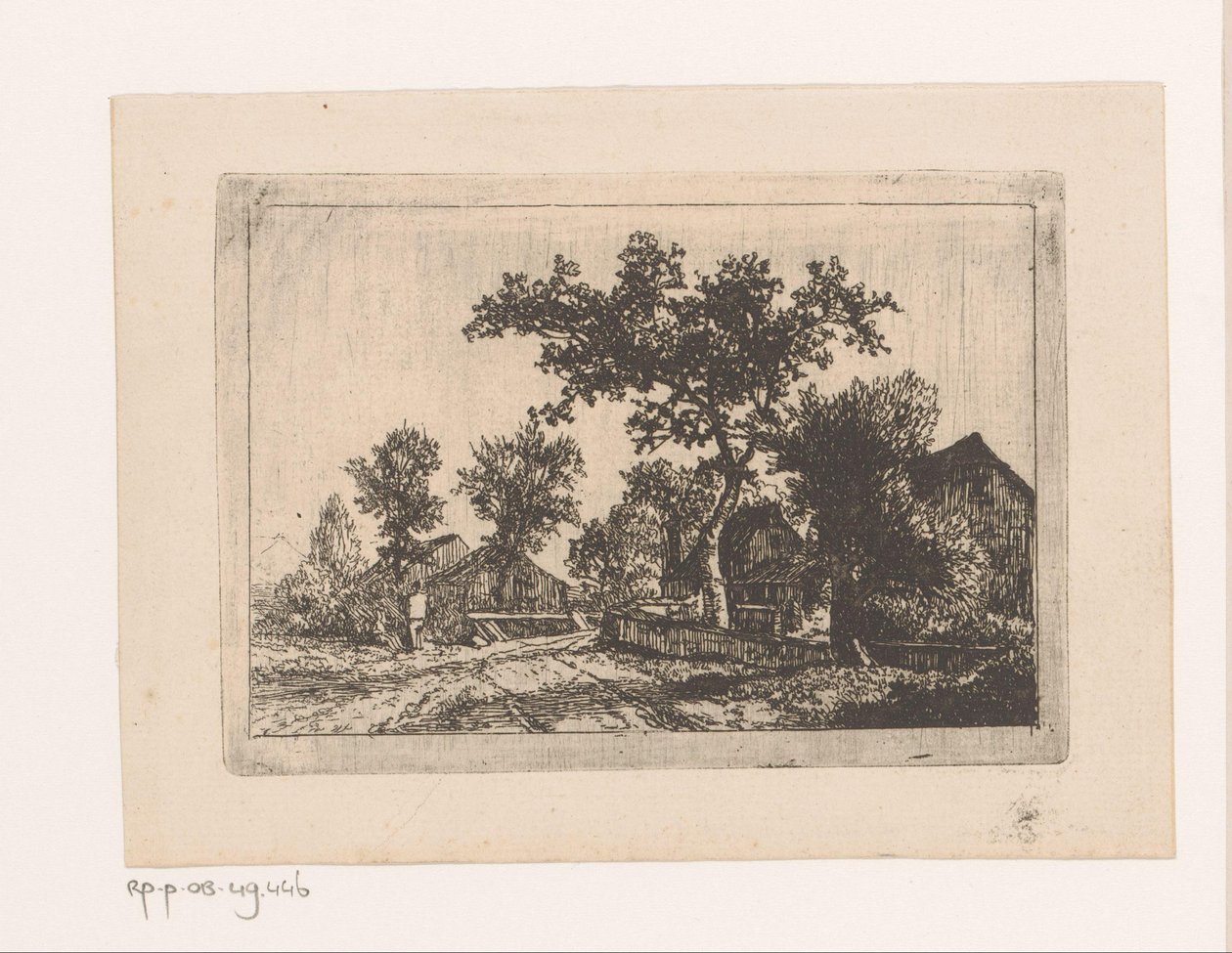 Erkek ve kadın bir köyde sohbet ediyor by Hendrik Jozef Franciscus van der Poorten