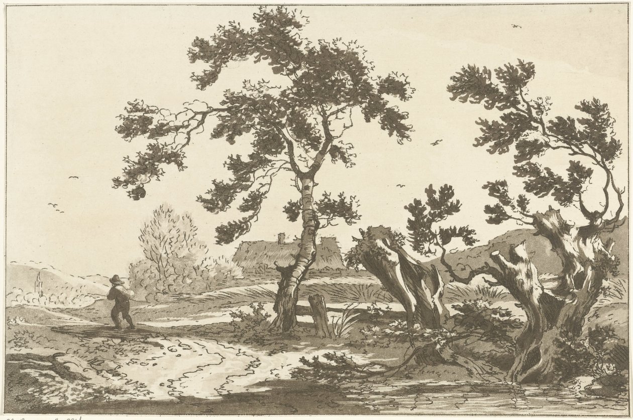 Bomen langs een weg Peyzaj Çizmeyi Öğrenenlerin Kullanımı İçin Hesaplanan On İki Tasarım (seri başlığı) by Hendrik Meijer