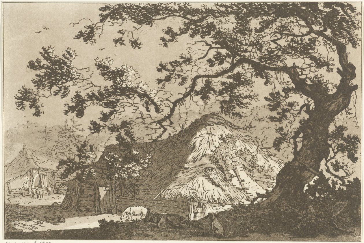Landschap bir araya geldi twee boerderijen Peyzaj Çizmeyi Öğrenenlerin Kullanımı İçin Hesaplanan On İki Tasarım (seri başlığı) by Hendrik Meijer