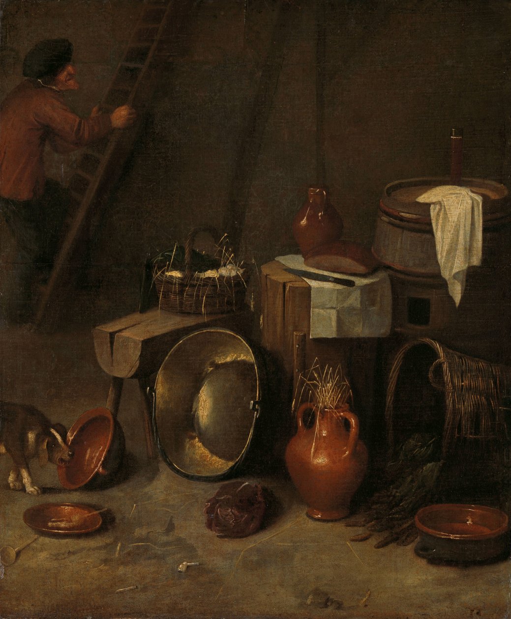 Bir ahırda natürmort by Hendrik Potuyl