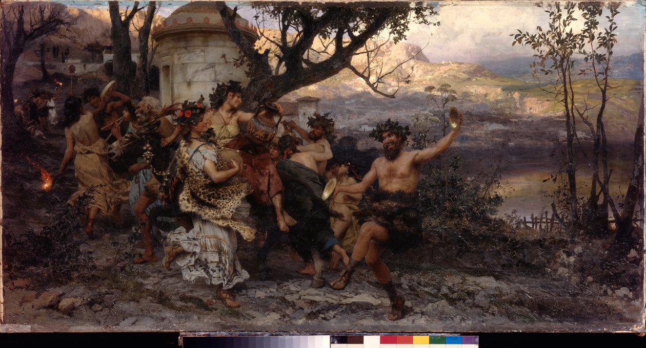 Bacchanalia. Henryk Siemiradzki (1843-1902), tuval üzerine yağlı boya, yaklaşık 1890. Polonya sanatı by Henryk Siemiradzki