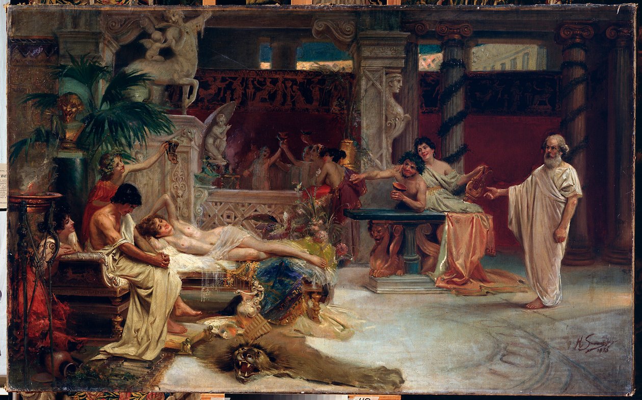 Bir Hetaera evinde Alkibiades arayan Sokrates by Henryk Siemiradzki