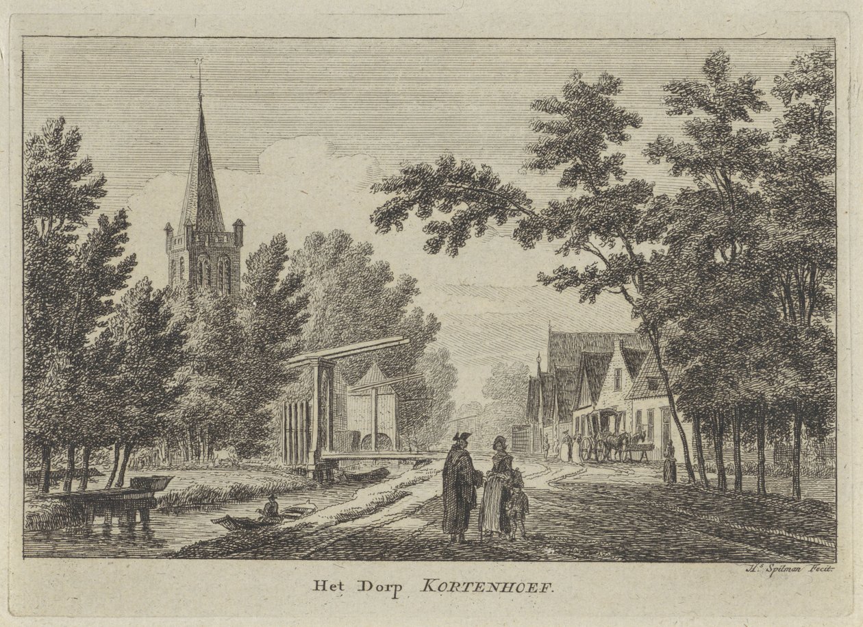 Kortenhoef manzarası The Village Kortenhoef (nesne üzerindeki başlık) by Hendrik Spilman