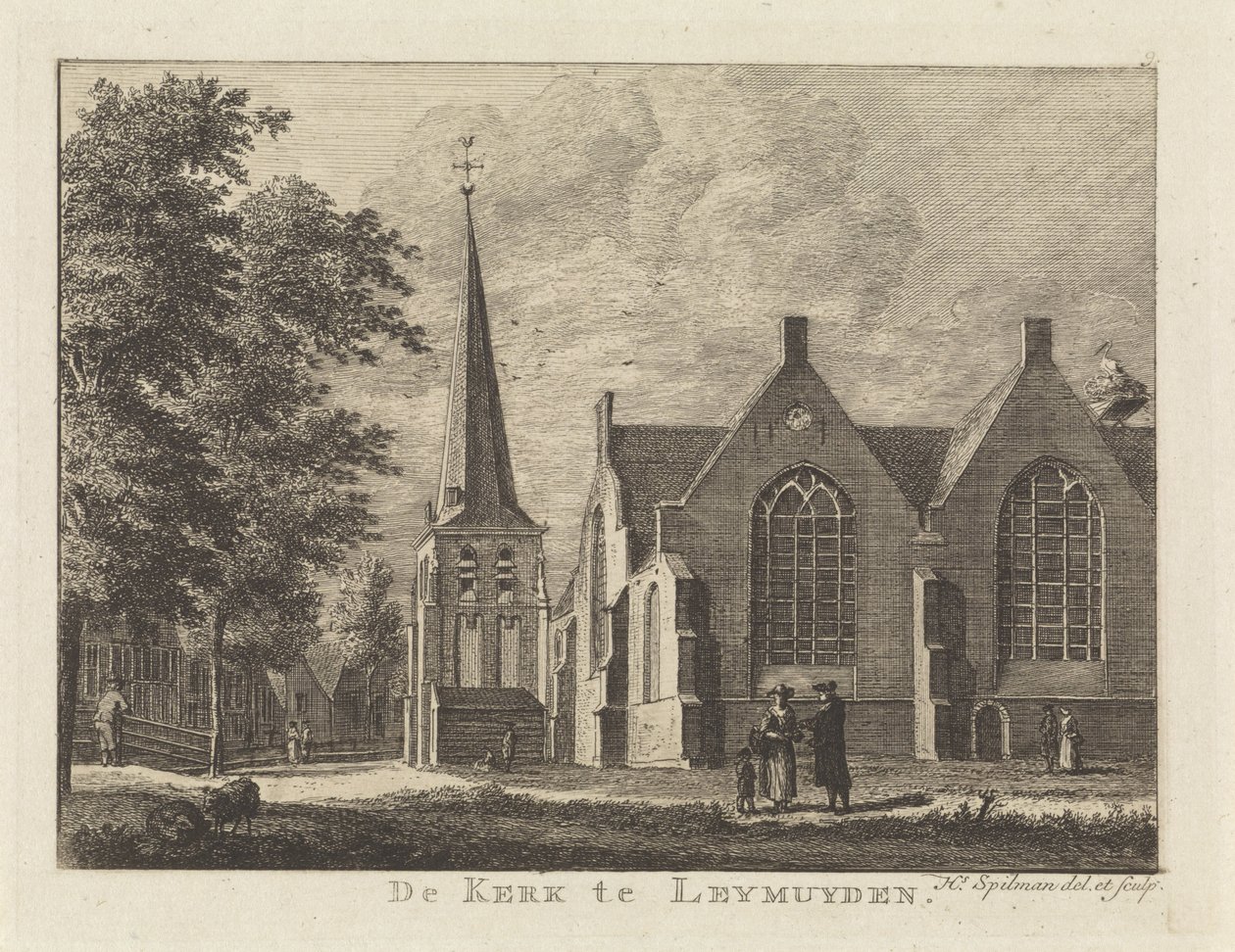 Leimuiden Görünümü Leymuyden'deki Kilise (nesne üzerindeki başlık) by Hendrik Spilman