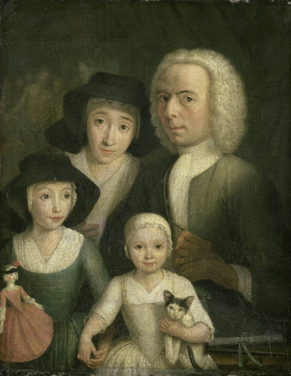 Karısı Sanneke van Bommel ve iki çocuğu ile Otoportre by Hendrik Spilman