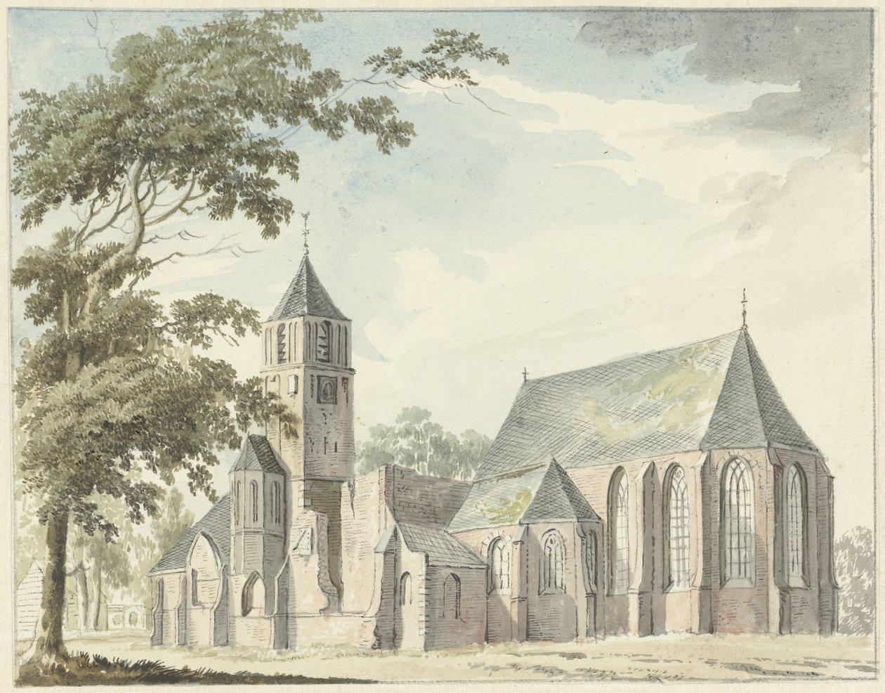 Warmond'daki kilise by Hendrik Tavenier