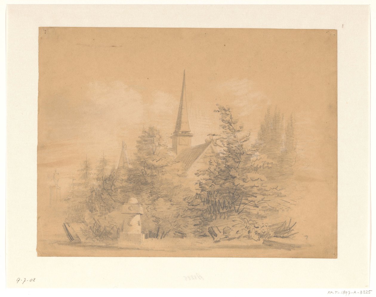ağaçlar arasında kilise by Hendrik Valkenburg