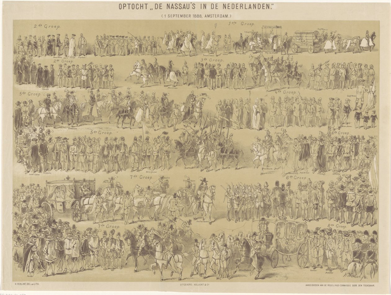 Nassau'nun Hollanda'daki alayı. (1 Eylül 1888, Amsterdam.) (nesne üzerindeki başlık) by Hendrik Verlint
